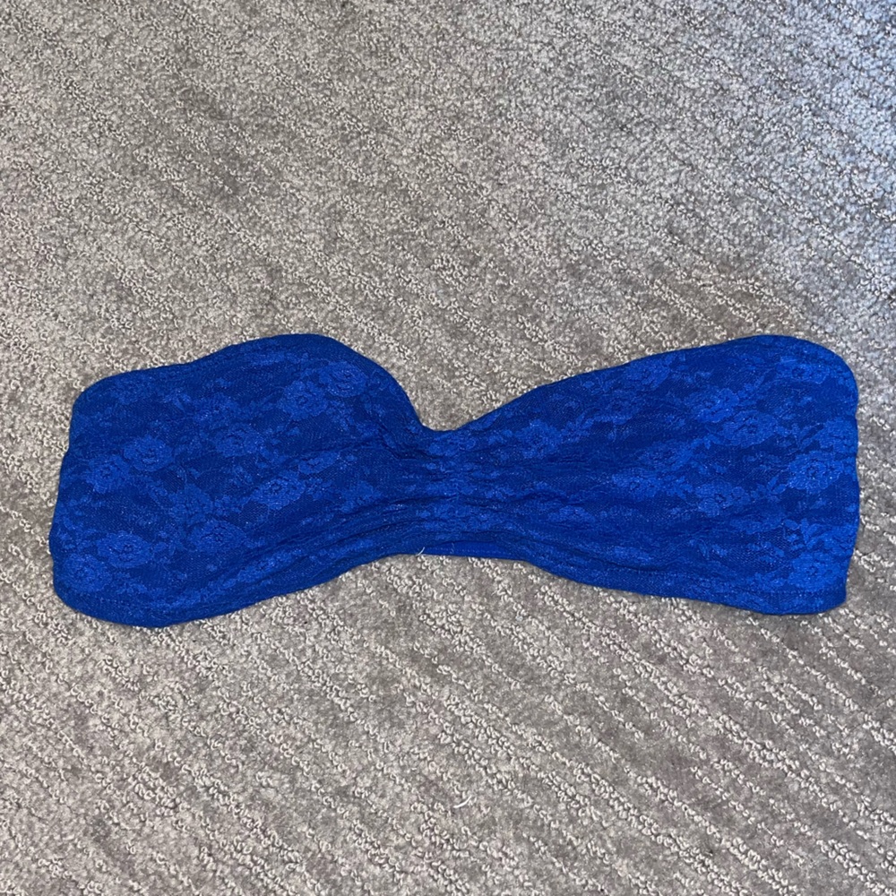 PINK Victoria's Secret Royal Blue Lace Bandeau